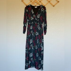 NSR Floral Maxi Dress With Thigh Slit